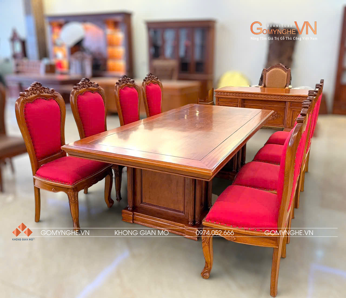 Bộ bàn ghế họp gỗ tự nhiên