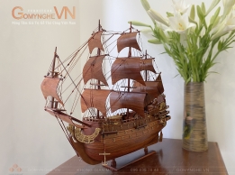 Mô Hình Thuyền Buồm Gỗ Phong Thủy - Quà Tặng Ý Nghĩa