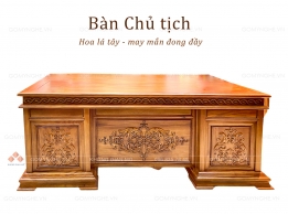 Bàn làm việc chủ tịch - mẫu bàn hoa lá tây tối giản nhưng đầy sang trọng