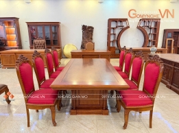 Bàn Ghế Họp Gỗ Gõ Đỏ Tự Nhiên – Ghế Nỉ Đỏ Sang Trọng, Bền Đẹp Bàn Ghế Họp Gỗ Gõ Đỏ Tự Nhiên – Ghế Nỉ Đỏ Sang Trọng, Bền Đẹp