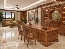 Bàn Giám Đốc Trống Đồng Gỗ Gõ Đỏ 2m2 Cao Cấp Bàn Giám Đốc Trống Đồng Gỗ Gõ Đỏ 2m2 Cao Cấp