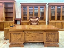 Bộ bàn ghế làm việc Giám Đốc gỗ tự nhiên 
