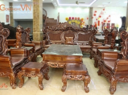 Bộ Sofa Tân Cổ Điển Gỗ Tự Nhiên 