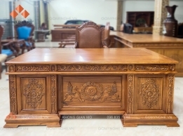 Mẫu bàn làm việc gỗ tự nhiên đẹp sang trọng đẳng cấp 