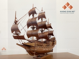 Mô hình thuyền buồm gỗ hương quà tặng khai trương ý nghĩa sang trọng 