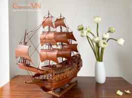 Thuyền Buồm Phong Thủy Gỗ Hương 60x65x12cm – Biểu Tượng Thuận Buồm Xuôi Gió Cho Không Gian Sang Trọng