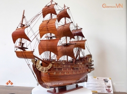 MÔ HÌNH THUYỀN BUỒM PHONG THỦY GỖ HƯƠNG CHIẾN HẠM LOUIS 50x55x15CM MÔ HÌNH THUYỀN BUỒM PHONG THỦY GỖ HƯƠNG CHIẾN HẠM LOUIS 50x55x15CM