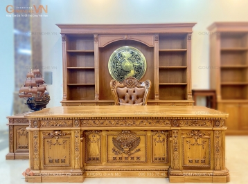 Bàn Lãnh Đạo Cao Cấp Gỗ Gỏ Đỏ - Khẳng Định Đẳng Cấp và Vị Thế