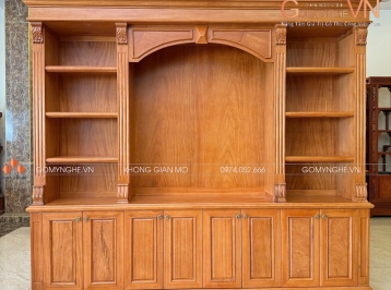 Tủ tài liệu cao cấp gỗ Gõ tự nhiên: Nâng tầm đẳng cấp không gian lãnh đạo